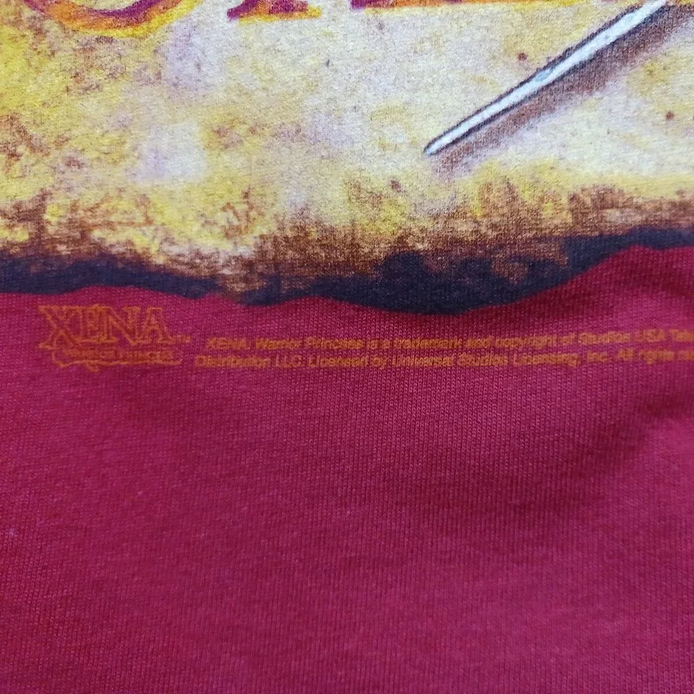 Vintage 2001 Xena Warrior Princess Gabrielle Bard of Poteidaia Red T-shirt XL - Picture 3 of 5
